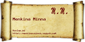 Menkina Minna névjegykártya